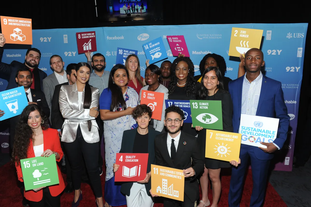 UN Youth Envoy Jayathma Wickramanayake, Lilly Singh, and young leaders
