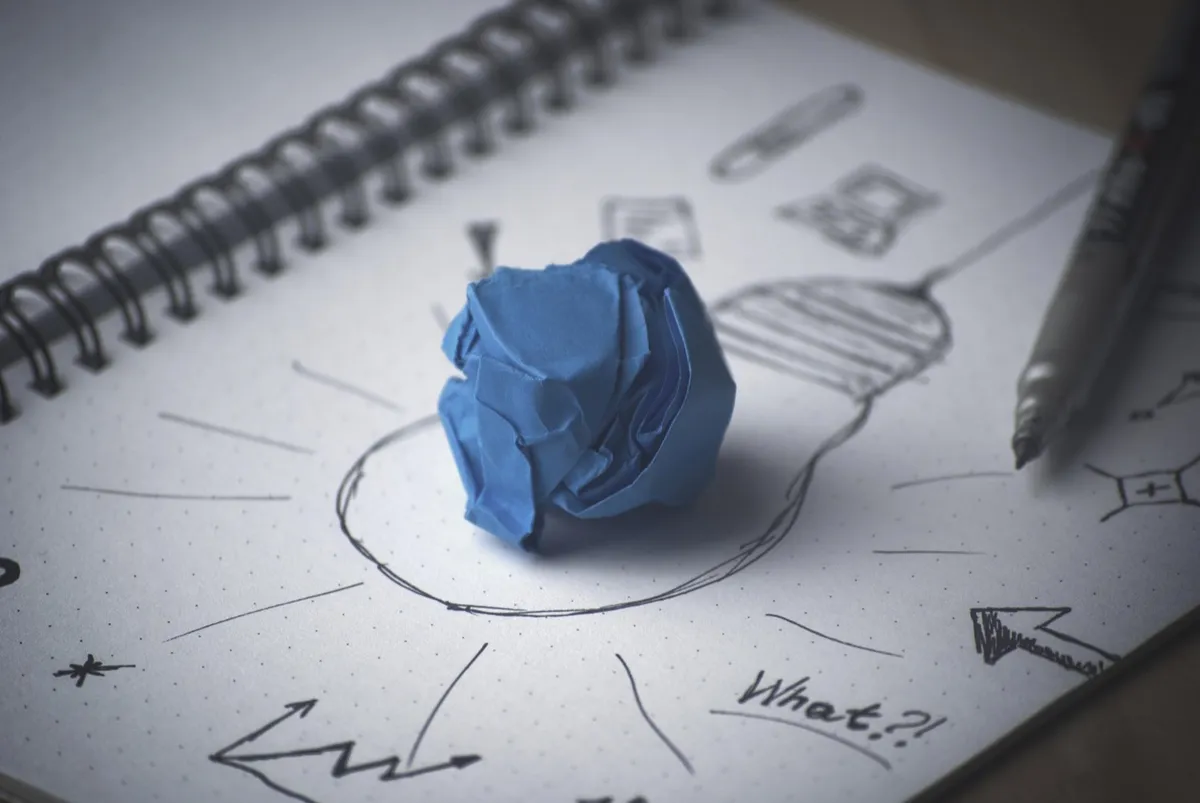 creativity, idea, inspiration, innovation, pencil, paper, plan, business, creative, design, bulb, light, technology, symbol, success, strategy, invention, imagi