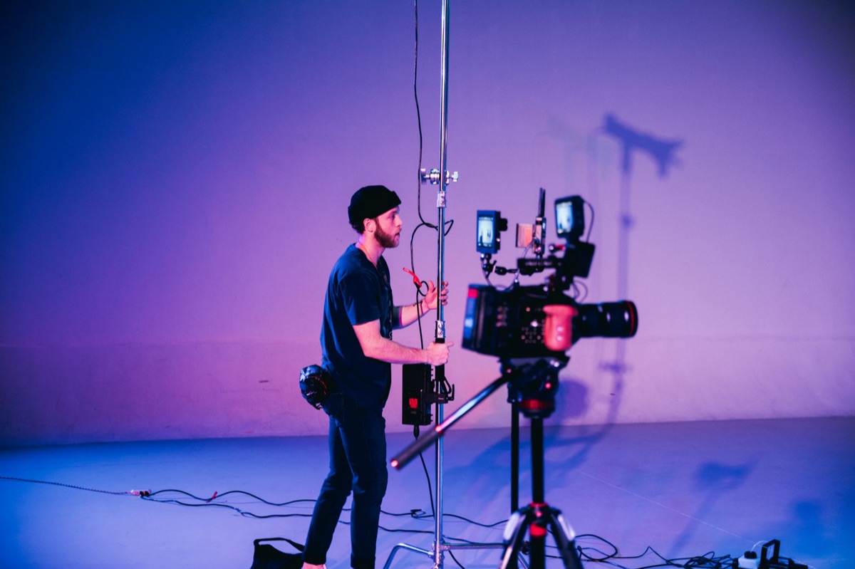 Indian YouTuber filming in Los Angeles studio