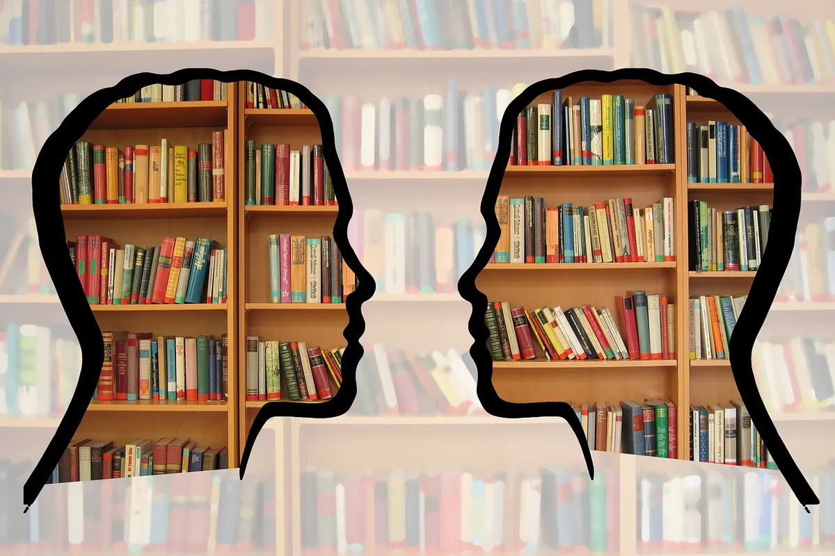 silhouette, head, bookshelf, knowledge, information, collected, library, dictionary, saved, bookshelf, knowledge, knowledge, knowledge, information, information